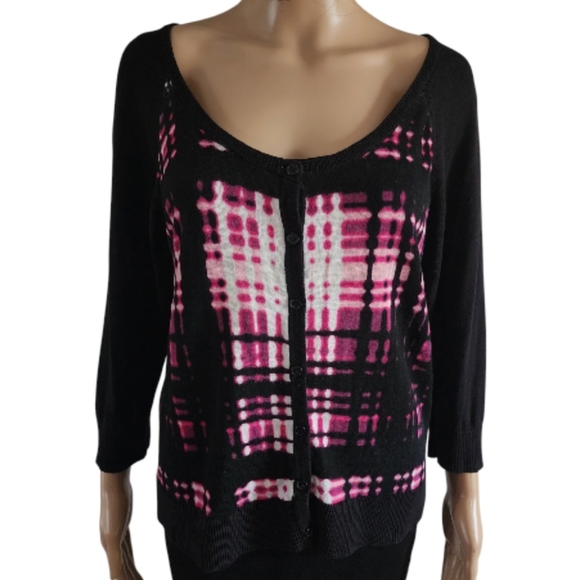 Worthington black&pink buttoned lightweight cardigan, size XL - Picture 6 of 11